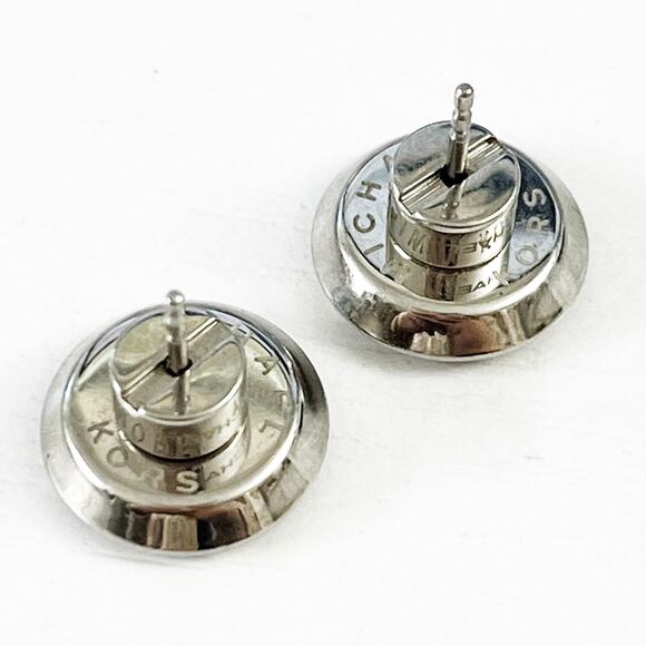 Michael Kors Silver Logo Stud Earrings - Picture 5 of 6